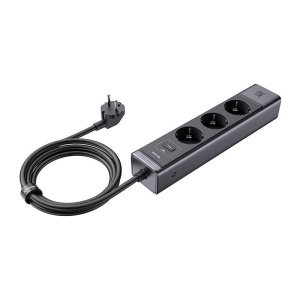 Prelungitor Electric Multiplu 6in1 GAN McDodo CD286 3x AC 2x USB-C 1x USB-A 30W, Cablu 2m (Negru)