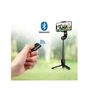 SelfieStick Trepied Telescopic Gimbal + Telecomanda Bluetooth Spigen S610W (Negru)