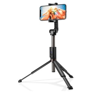 SelfieStick Trepied Telescopic + Telecomanda Bluetooth Spigen S540W negru