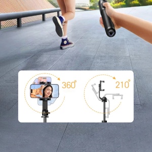 SelfieStick Trepied Telescopic + Telecomanda Bluetooth UGREEN LP586 1.5m (Negru)