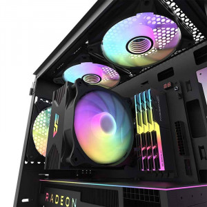 Set ventilatoare pentru computer Darkflash INF8 ARGB 3in1 120x120 (negru) - Img 7
