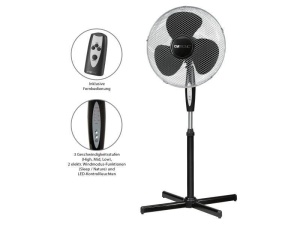 Ventilator cu Picior Oscilant Clatronic VL 3741 S, Telecomanda, Timer 7.5H, 45W 40cm 3 Viteze (Negru)