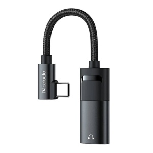 Adaptor Audio 2 in 1 Mcdodo CA-1880 USB-C la AUX Mini Jack 3.5mm + USB-C 60W Max (Negru)