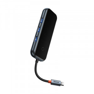 Adaptor Hub Baseus 4in1 USB-C si 4xUSB 3.0 (gri inchis) WKJZ010513 - Img 6