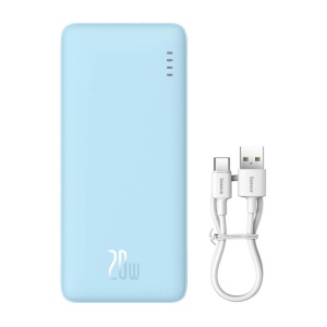 Baterie Externa Powerbank Baseus AirPow 20000mAh 20W USB, USB-C si Micro USB (Albastru)