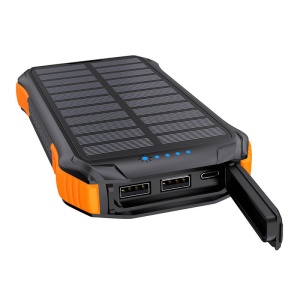 Baterie Externa Powerbank Solar de Calatorie Choetech B658 2x USB 10000mAh Qi 5W (Negru/Portocaliu)