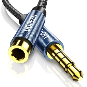 Cablu Audio Prelungitor Mufa AUX 3.5 mm UGREEN AV118, 2m (Albastru)