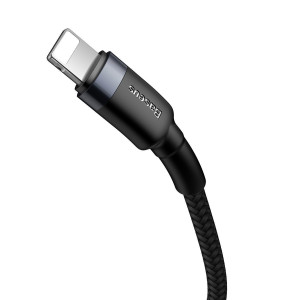 Cablu de date Baseus Cafule Tip-C la IP PD 18W 1m Gri+Negru CATLKLF-G1 - Img 6