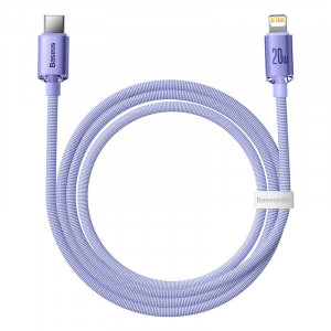 Cablu Incarcare Rapida Baseus Crystal Shine USB-C la Lightning, 20W, PD, 1.2 m (violet) CAJY000205