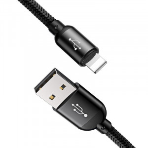 Cablu Incarcare Rapid USB BASEUS 3in1 USB-C / Lightning / Micro 3A 1.2m - Negru CAMLT-BSY01