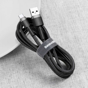 Cablu de date USB-C BASEUS Cafule 2A 3m (negru+gri) CATKLF-UG1 - Img 6
