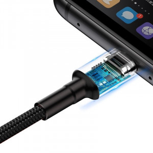 Cablu de date USB-C Baseus Cafule Huawei SuperCharge, QC 3.0, 5A 1m (negru+gri) CATKLF-PG1 - Img 6