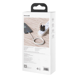 Cablu Incarcare Rapid USB-C la Lightning Baseus Cafule, PD, 20W, 2m (Alb) CATLJK-B02