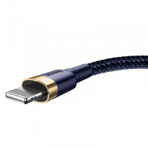 Cablu Incarcare Rapida USB la Lightning Baseus Cafule 1.5A 2m (Auriu+Albastru inchis) CALKLF-CV3