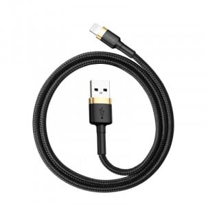 Cablu Incarcare Rapid USB la Lightning Baseus Cafule 2.4A 1m (Auriu+Negru) CALKLF-BV1