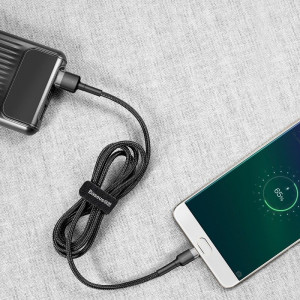 Cablu de date USB la Micro USB Baseus Cafule 2A 3m Gri+Negru CAMKLF-HG1 - Img 9