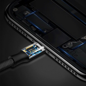 Cablu de date USB la Micro USB Baseus Yiven 150cm 2A - Negru CAMYW-B01 - Img 6