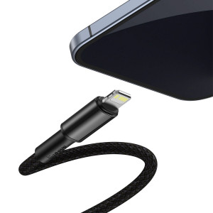Cablu impletit de inalta densitate Baseus USB-C la Lightning, PD, 20W, 1 m (negru) CATLGD-01 - Img 6