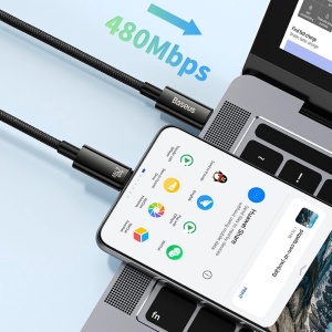 Cablu Incarcare Rapida USB-C la USB-C Baseus Tungsten Gold 240W (negru)