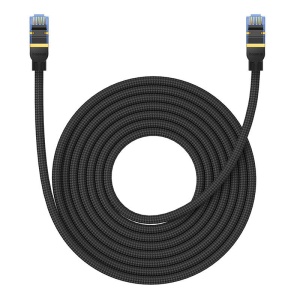 Cablu de Internet Impletit Baseus Ethernet RJ45 Cat.7 10Gbps (Negru)