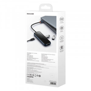 Hub 5in1 seria Baseus AcmeJoy USB-C la 2xUSB 3.0 + USB 2.0 + USB-C PD + RJ45 (gri inchis) WKJZ010113 - Img 8