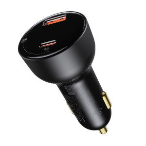 Incarcator Auto Rapid Baseus Superme, USB, USB-C, 100W + Cablu USB-C (Negru) TZCCZX-01