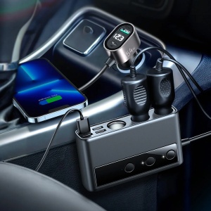 Incarcator Auto Rapid 9in1 Joyroom JR-CL06, 5x USB-A / USB-C / 3x Priza Bricheta PD QC PPS, 154W (Negru)
