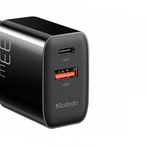 Incarcator de perete Mcdodo CH-0922 USB + USB-C, 33W + cablu USB-C (negru) - Img 2