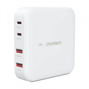 Incarcator Rapid De Birou Choetech PD8008 100W GaN 2x USB-A / 2x USB-C (alb)