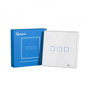 Intrerupator de perete smart wireless Sonoff 433MHz T2EU3C-RF (3 canale) M0802030011 - Img 2