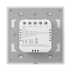 Intrerupator Smart de Perete Wi-Fi 2 Canale Sonoff TX T5-2C-86 (Alb)