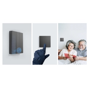 Intrerupator Smart de Perete Wi-Fi 3 Canale Sonoff M5-3C-80 (Negru)