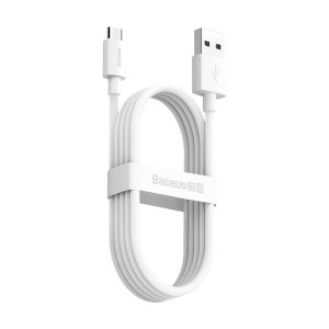 Kit cablu de date Baseus Simple Wisdom USB la Micro 2.1A (2 buc./set) 1.5 m alb TZCAMZJ-02 - Img 4