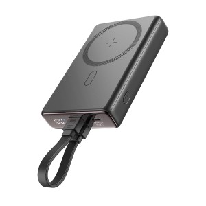 Mini Baterie Externa PowerBank Wireless Magnetic MagSafe 20W 10000mAh Joyroom JR-PBM01 Cu Suport + Cablu Lightning - USB-C