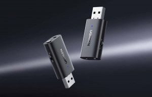 Modulator Bluetooth Receptor/Adaptor Audio UGREEN CM523 USB-A la mufa 3.5 mm (negru)