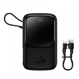 Powerbank Baseus Qpow PRO cu cablu, 10000 mAh, 22.5 W (negru) PPQD060101 - Img 8