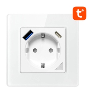 Priza Inteligenta WiFi Avatto N-WOT10-USB-W TUYA USB USB-C (Alb)