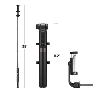 SelfieStick Trepied Telescopic + Telecomanda Bluetooth Spigen S540W negru
