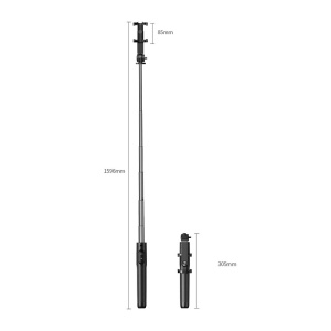 SelfieStick Trepied Telescopic + Telecomanda Bluetooth UGREEN LP586 1.5m (Negru)