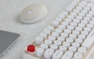 Set Tastatura + Mouse Wireless MOFII Sweet 2.4G (alb-bej)