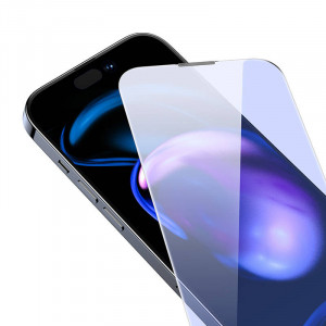 Sticla securizata Baseus Crystal Anti-albastru si rezistenta la praf 0.3 mm pentru iPhone 14 Pro Max (2 buc) SGBL120302 - Img 7