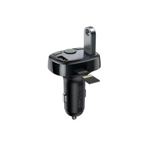 Incarcator Auto Transmitator FM Baseus tip T Bluetooth 2xUSB microSD (negru) CCMT000001