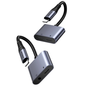 Adaptor Audio 2 in 1 Joyroom SY-L02 Lightning la Lightning dublu 2.4A (negru)
