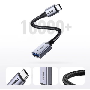 Adaptor USB-C la USB 3.0 OTG UGREEN US378, 15cm (gri) 70889