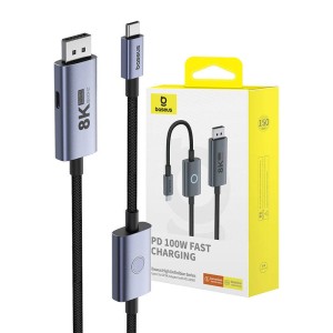 Cablu Adaptor Video USB-C - DisplayPort Baseus 8K 1.5m (negru) B0063370D111-02