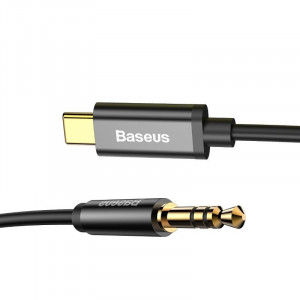 Cablu Audio BASEUS Yiven USB-C la mini mufa 3.5 mm, 1.2 m (negru) CAM01-01