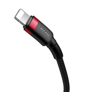 Cablu de date Baseus Cafule Tip-C la IP PD 18W 1m Rosu+Negru CATLKLF-91 - Img 6