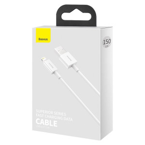 Cablu de date Baseus Superior Series USB la Lightning 2.4A 1.5m (alb) CALYS-B02 - Img 8