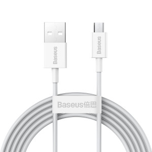 Cablu de date Baseus Superior Series USB la micro USB, 2A, 2m (alb) CAMYS-A02 - Img 1