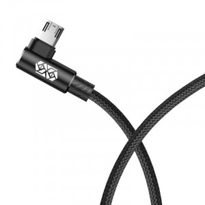 Cablu de date cotit Baseus MVP USB la Micro USB 2A 1m - Negru CAMMVP-B01 - Img 2